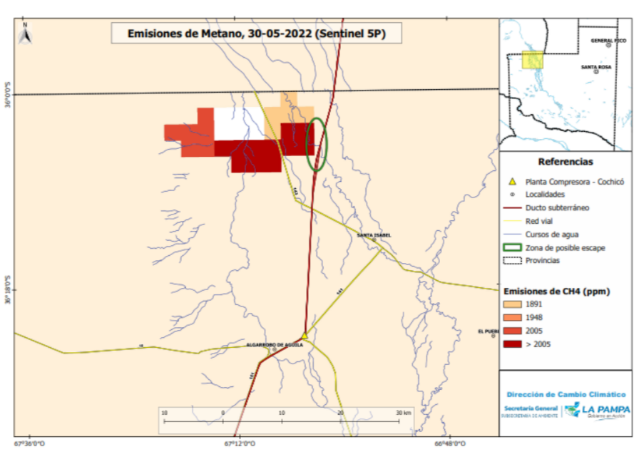 Gobierno pidió informes a TGN por la liberación de fluido gaseoso en La Pampa 