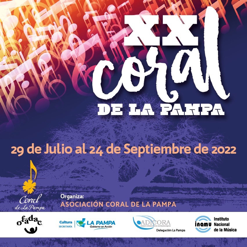 Vuelve el XX Coral de La Pampa, presencial y bien federal