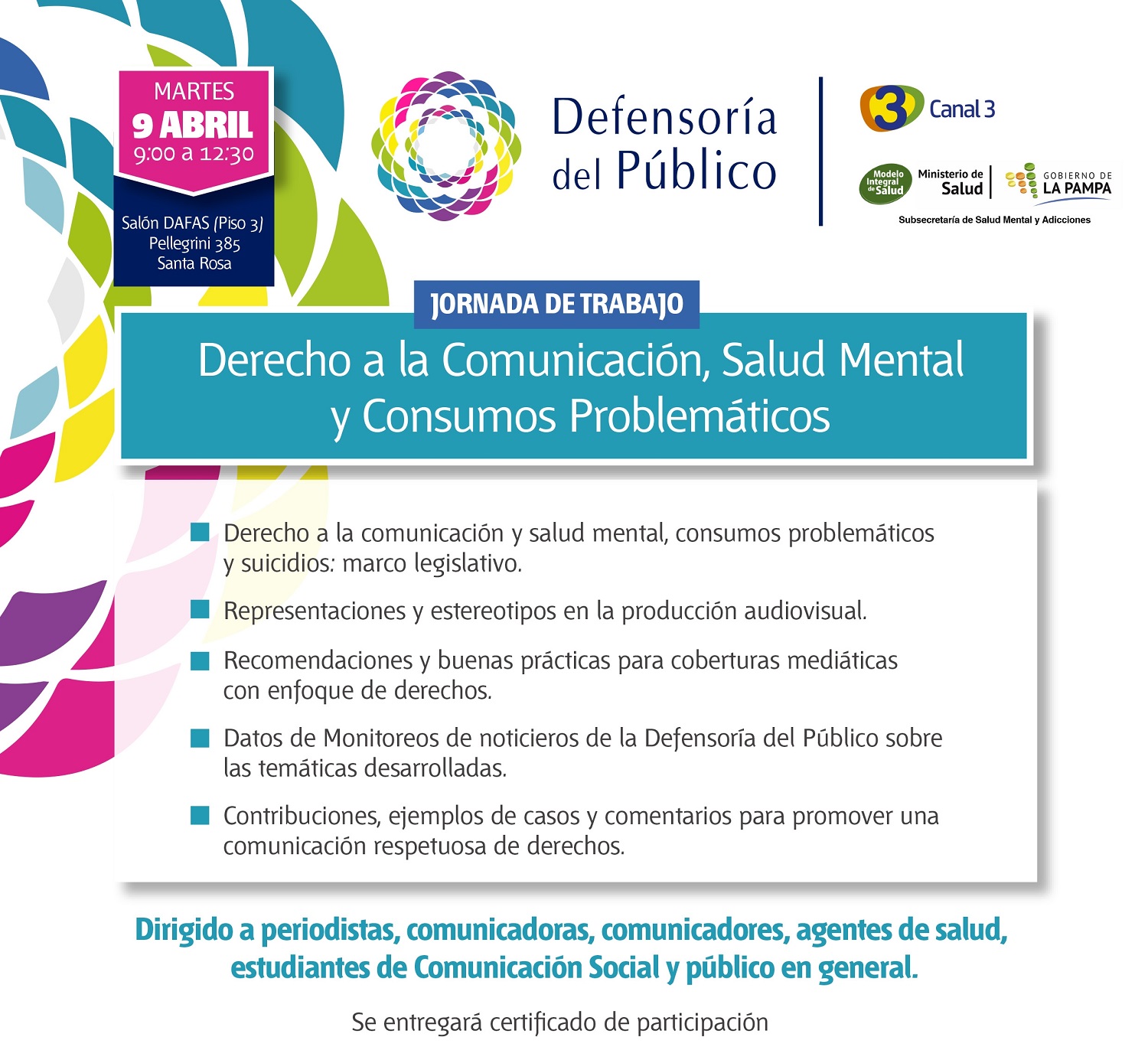 Capacitación sobre derecho a la comunicación, salud mental y consumos problemáticos