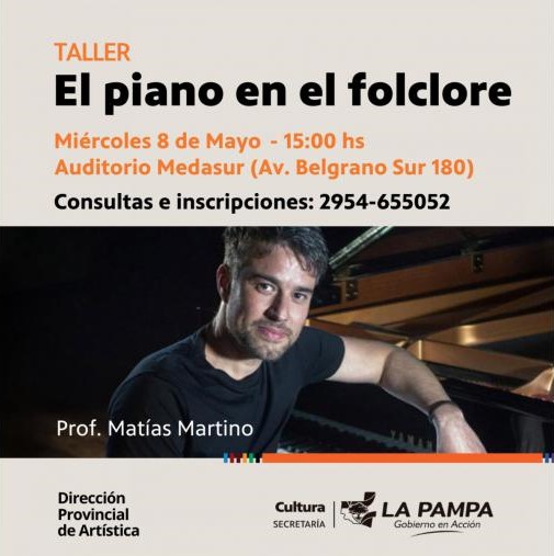 Talentoso pianista y compositor brindará un taller en el MEDASUR  